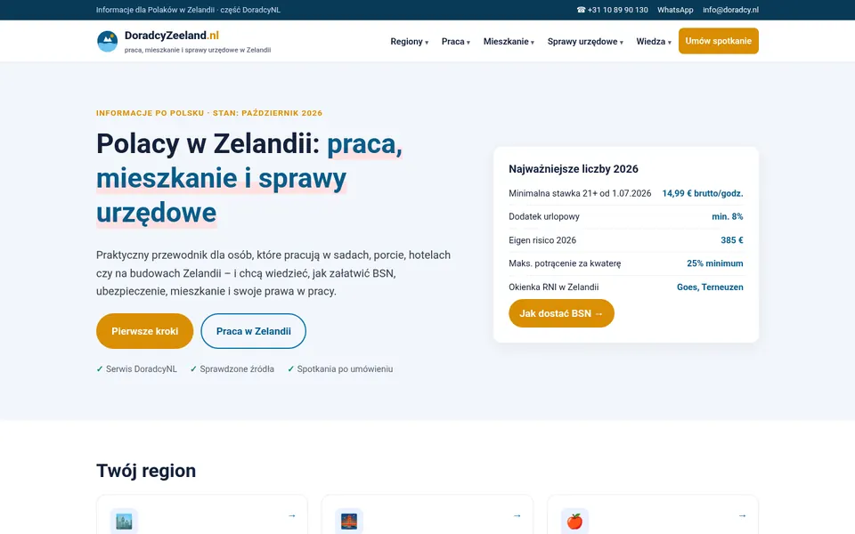 Zrzut ekranu strony doradcyzeeland.nl