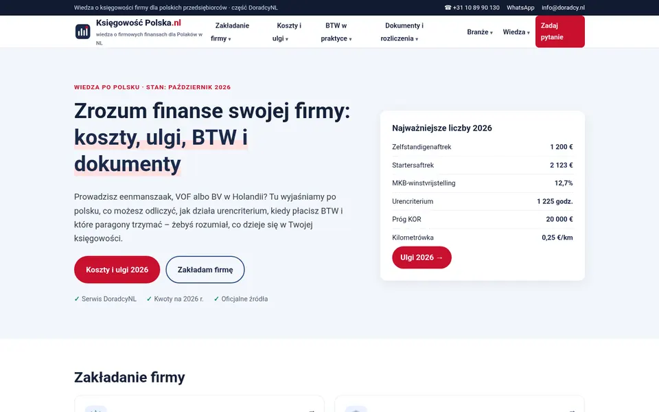 Zrzut ekranu strony ksiegowosc-polska.nl